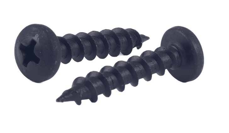 #6 x 1" Phillips Pan Head Deep Thread Cabinet Screw, Steel, Black Oxide - FT (Box of 9000)