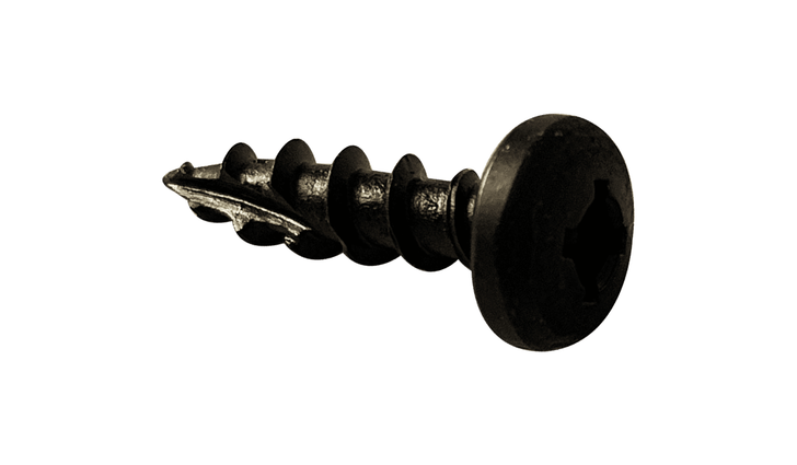 #8 x 5/8" Quadrex Drive Pan Head Deep Thread Cabinet Screw, Type 17, Steel, Black Oxide - FT (Box of 6000)