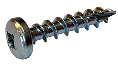 #10 x 5/8" Quadrex Drive Pan Head Deep Thread Cabinet Screw, Type 17, Steel, Zinc Clear - FT (Box of 5000)