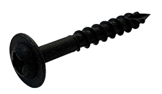 #8 x 1-1/4" Quadrex Drive Round Washer Head Deep Thread Cabinet Screw, Type 17, Steel, Black Oxide - PT (Box of 3000)