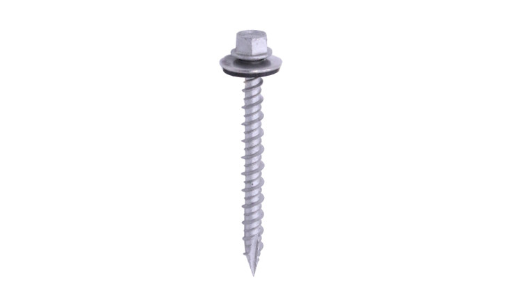 PGA1032 - #10 x 2"  High Hex Washer Head w/ Neo Washer Pole Barn Screw, Type 17, Steel, Zinc Clear (1000 HR)  (Box of 2000)