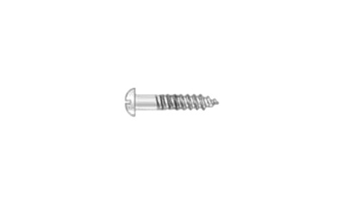 #14 x 1" Slotted Round Head Wood Screw, Steel, Zinc Clear (Box of 1000)