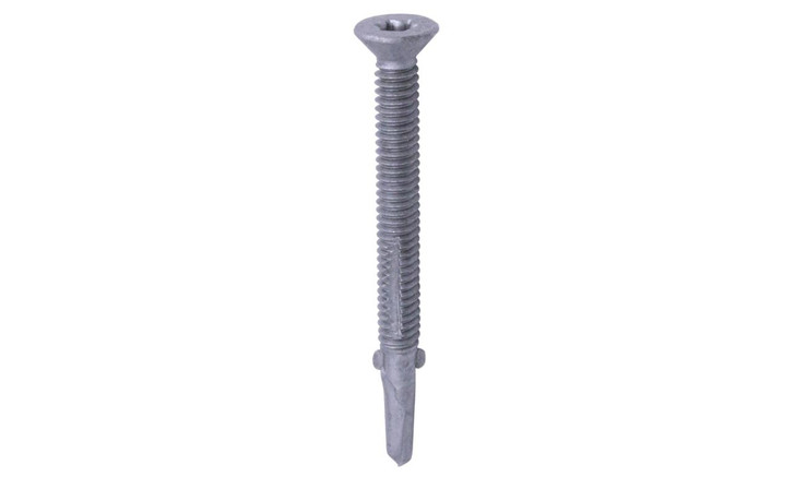 #12-24 x 2-1/2 Flat Head Torx Tek Screw #4 Point with Wings, 410 SS Strong-Shield Coated