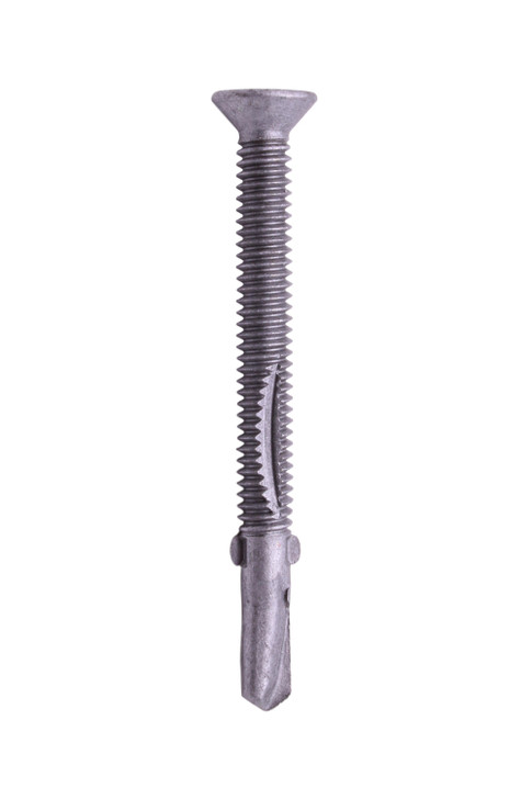 1/4"-20 x 2-3/4 Flat Head Torx Tek Screw #4 Point with Wings, 410 SS Strong-Shield Coated