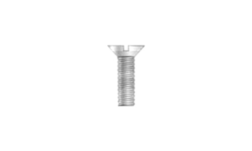 #12-24 x 3" Slotted Drive 82 Degree Flat Head Machine Screw, Steel, Zinc Clear - FT (Box of 1000)