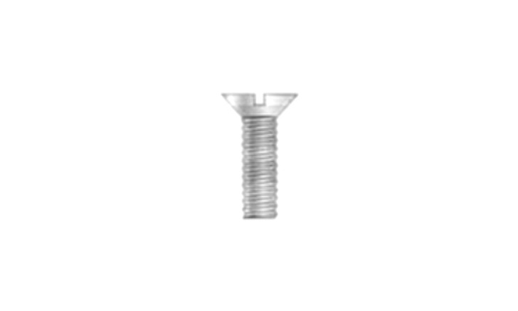 3/8"-16 x 1" Slotted Drive 82 Degree Flat Head Machine Screw, Steel, Zinc Clear - FT (Box of 1000)