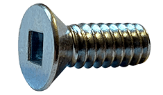 1/4"-20 x 1" Square Drive 82 Degree Flat Head Machine Screw, Steel, Zinc Clear - FT (Box of 3000)