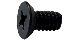 #6-32 x 3/16" Phillips Drive 82 Degree Flat Head, Undercut Machine Screw, 18-8 Stainless Steel, Black Oxide - FT (Box of 6000)