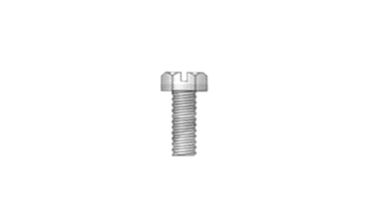 #10-32 x 2-1/4" Slotted Drive Indented Hex Head Machine Screw, Steel, Zinc Clear - FT (Box of 1000)