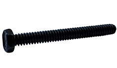 #10-32 x 3/4" Unslotted Drive Indented Hex Head Machine Screw, Steel, Black Oxide - FT (Box of 5000)