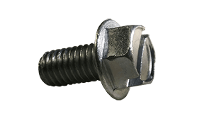 #12-24 x 3/8" Slotted Drive Hex Washer Head Machine Screw, Steel, Zinc Clear - FT (Box of 6000)