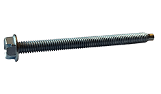 5/16"-18 x 4" Slotted Drive Hex Washer Head Machine Screw, Dog Point, Steel, Zinc Clear - FT (Box of 200)