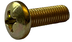 #6-32 x 7/16" Phillips Drive Pan Head Machine Screw, Steel, Zinc Yellow - FT (Box of 10000)