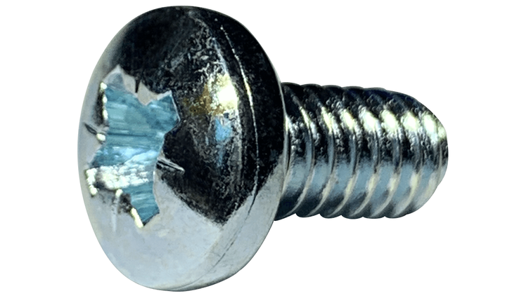 #4-40 x 3/8" Pozidriv Drive Pan Head Machine Screw, Steel, Zinc Clear - FT (Box of 10000)