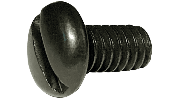 #8-32 x 1/4" Slotted Drive Pan Head Machine Screw, Steel, Black Oxide - FT (Box of 10000)