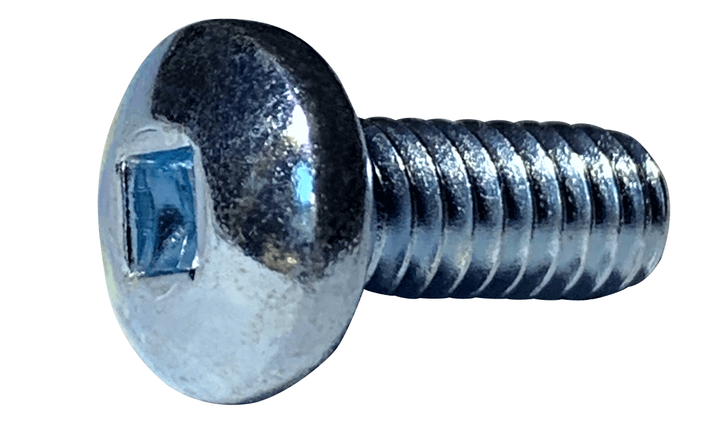 #6-32 x 3/8" Square Drive Pan Head Machine Screw, Steel, Zinc Clear - FT (Box of 10000)