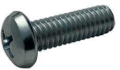 #10-24 x 1" Phillips Drive Round Head Machine Screw, Steel, Zinc Clear - FT (Box of 5000)