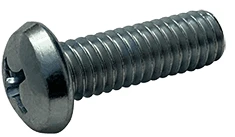 #12-24 x 3/8" Phillips Drive Round Head Machine Screw, Steel, Zinc Clear - FT (Box of 6000)