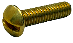 1/4"-20 x 3/8" Slotted Drive Round Head Machine Screw, Steel, Zinc Yellow - FT (Box of 4000)
