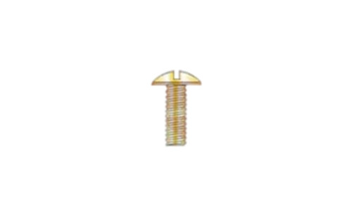 5/16"-18 x 1" Slotted Drive Truss Head, Serrated Machine Screw, Steel, Zinc Yellow - FT (Box of 1250)