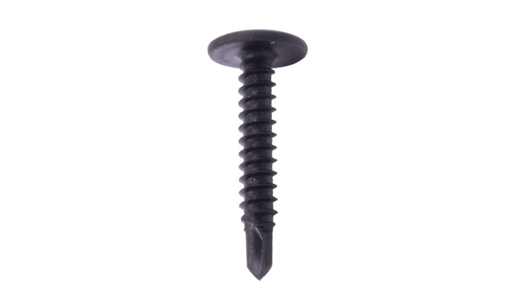 #8 x 2 Self-Drilling K-Lath Tek Screw, Black Oxide, Modified Truss Wafer Head, Phillips