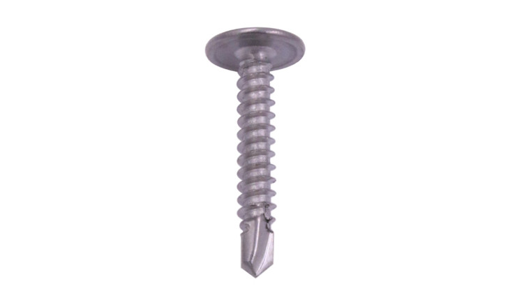 #8 x 3-1/2 Self-Drilling K-Lath Tek Screw, 410 Stainless Steel, Modified Truss Wafer Head, Phillips