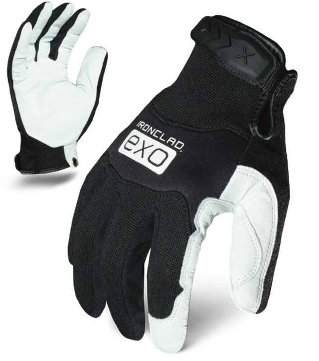 S - EXO Pro White Goat Leather | IRONCLAD EXO MOTOR & WORK GLOVES (Package of 12)