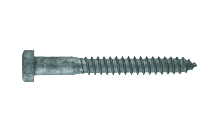 3/8"-7 x 2" Hex Lag Bolt Low Carbon Steel, Hot Dipped Galvanized