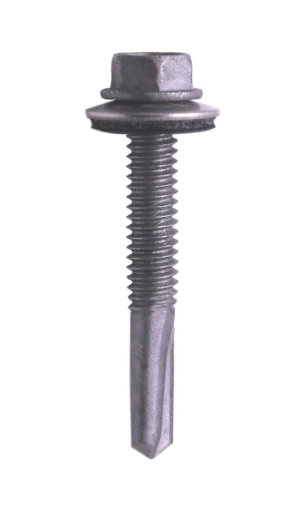 HA54C - #12-24 x 3 Coated Tek 5 Self Tapping Screw with Rubber Washer  (Box of 1000)