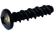 #10-16 x 3/4" Phillips Pan Head Sheet Metal Screw, High-Low Thread, Steel, Black Oxide Coated #8 Head (Box of 8000)