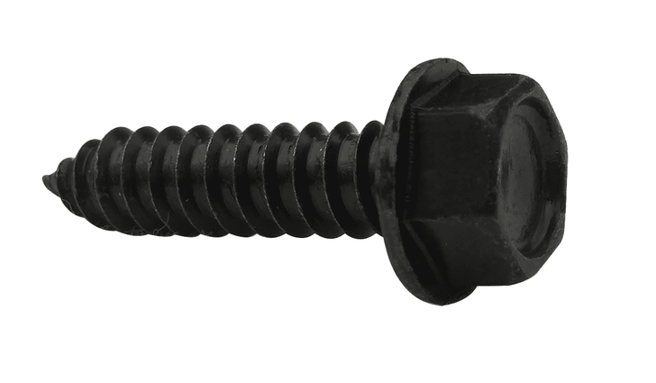 #14-14 x 3/4" Unslotted Hex Washer Head Sheet Metal Screw, Type AB, 18-8 Stainless Steel, Black Oxide Coated  (Box of 1000)