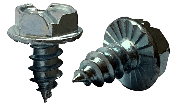 #10-16 x 1" Slotted Serrated Hex Washer Head Sheet Metal Screw, Type AB, Steel, Zinc Plated  (Box of 5000)
