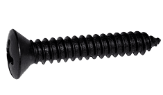 #8-18 x 2-1/2" Phillips Oval Head Sheet Metal Screw, Type AB, Steel, Black Oxide Coated  (Box of 1500)