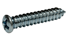 #8-18 x 3/8" Phillips Oval Head Sheet Metal Screw, Type AB, Steel, Zinc Plated #6 Head (Box of 10000)