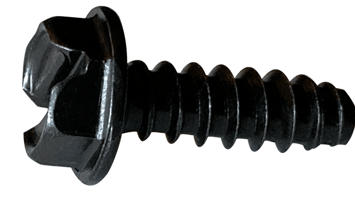 #8-18 x 3/8" Slotted Hex Washer Head Sheet Metal Screw, Type B, Steel, Black Oxide Coated  (Box of 10000)