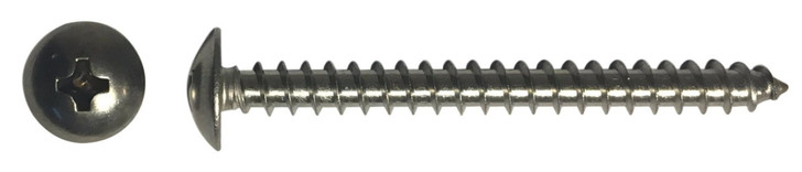 #10-12 x 2" Phillips Truss Head Sheet Metal Screw, Type A, Steel, Zinc Plated