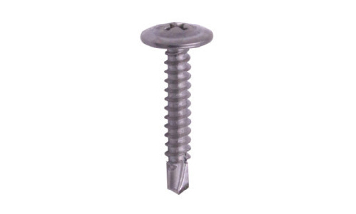 #8 x 2-1/2 Self-Drilling K-Lath Tek Screw, 410 Stainless Steel, Modified Truss Wafer Head, Phillips  (Case of 1000)