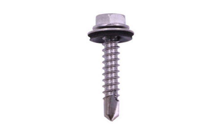 #10-16 x 1 Hex Washer Head  Tek Screw #3 Point, 410 SS with Neo Washer  (Case of 1500)