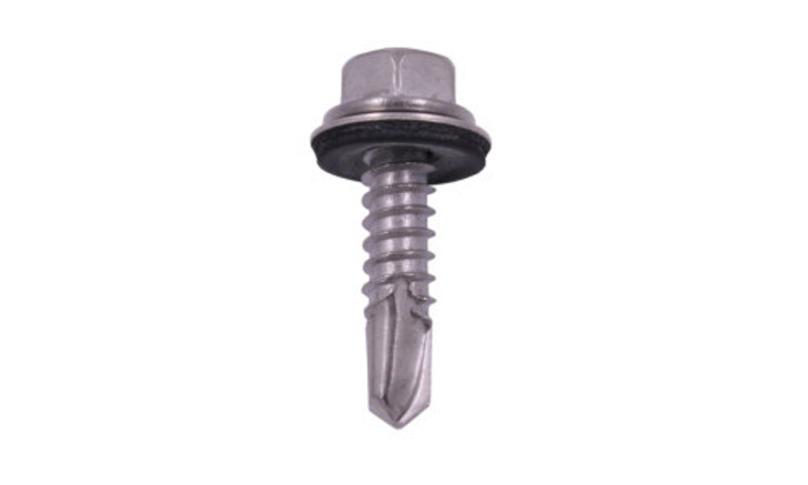 1/4"-14 x 1 Hex Washer Head  Tek Screw #3 Point, 410 SS with Neo Washer  (Case of 800)