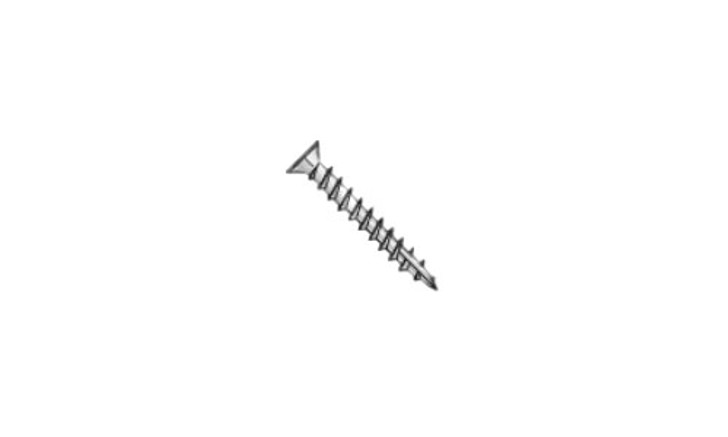 #8 x 1" Square Drive Flat Head w/ Nibs Deep Thread Cabinet Screw, Type 17, Steel, Zinc Clear - FT  (Case of 10500)