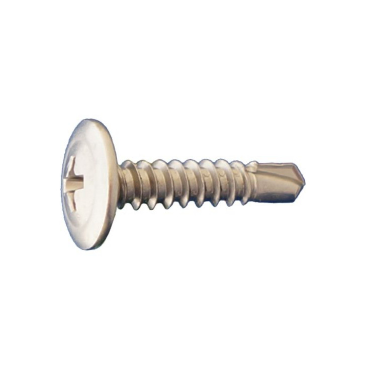 8 X 2-1/2 PHILLIPS MODIFIED TRUSS WAFER SELF DRILL SCREWS 410 STAINLESS STEEL  (Box of 2500)