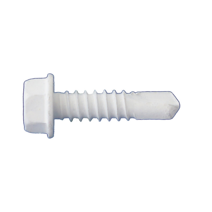 8 X 1/2 HEX WASHER HEAD SELF DRILL SCREWS DAGGER-GUARD WHITE (Box of 10000)