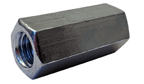 5/16"-18 x 1-1/8" Hex Rod Coupling Nut, 1/2" Across Flats, Grade 5, Steel, Zinc Clear (Box of 650)