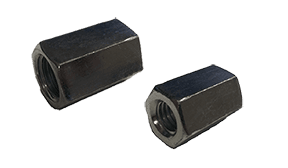3/8"-16 x 1" Reduced Hex Rod Coupling Nut, 1/2" Across Flats, Low Carbon Steel, Zinc Clear (Box of 200)