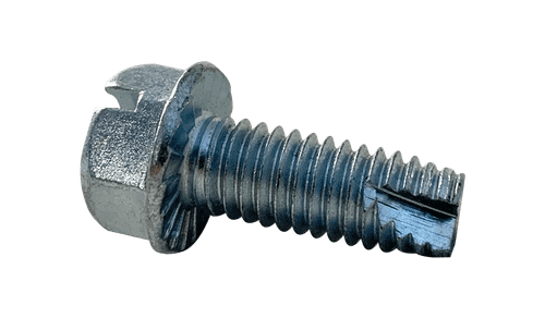 1/4"-20 x 1/2" Hex Washer Head, Serrated Slotted Thread Cutting Screw Type 23, Steel Zinc Clear (Box of 3,000)