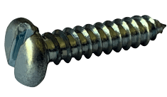 #10-16 x 1" Slotted Pan Head Sheet Metal Screw, Type AB, Steel, Zinc Plated (Box of 4,000)