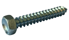 14 x 1 3/8AF Unslotted Indented Hex Head Sheet Metal Screw, Type A, Steel, Zinc Plated (Box of 2,500)