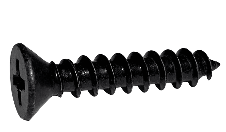 #8-15 x 1/2" Phillips Flat Head Sheet Metal Screw, Type A, Steel, Zinc Black (Box of 10,000)