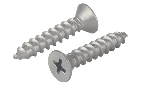 #10-12 x 1" Phillips Flat Head Sheet Metal Screw, Type A, 410 Stainless Steel (Box of 3,000)