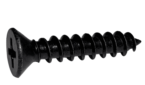 #14-10 x 1-1/4" Phillips Flat Head Sheet Metal Screw, Type A, Steel, Zinc Black (Box of 2,500)
